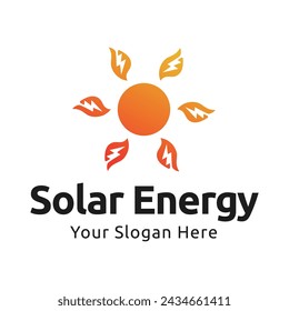Solar energy logo design with modern concept. Simple and modern sun vector illustration