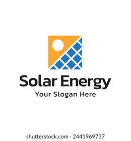 Solar energy logo design with modern concept. Simple and modern sun vector illustration