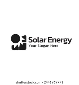 Solar energy logo design with modern concept. Simple and modern sun vector illustration