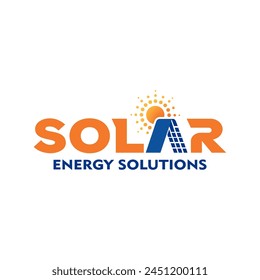 Diseño de logotipo de energía solar, panel solar.