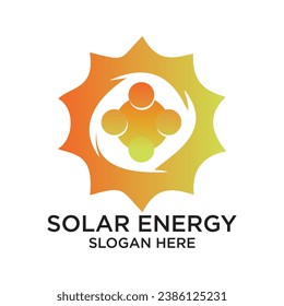 Solar energy logo design simple concept Premium Vector
