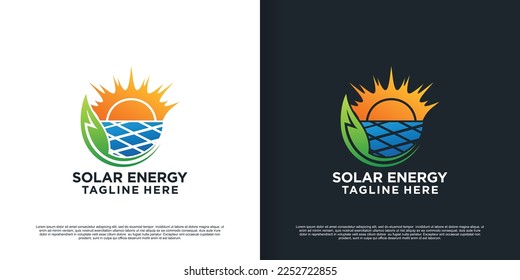 Solar energy logo design summer sunburst with unique concept Premium Vector Part 5