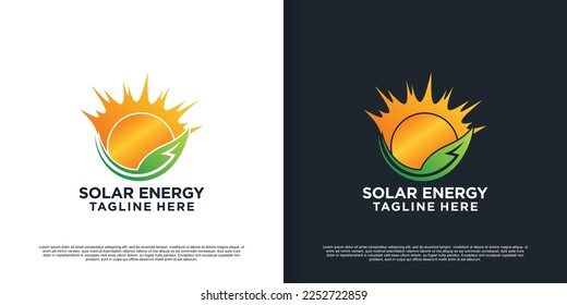Solar energy logo design summer sunburst with unique concept Premium Vector Part 9