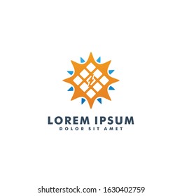 Solar energy logo design template vector