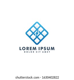 Solar energy logo design template vector