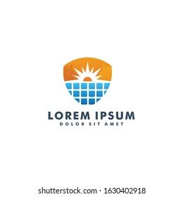 Solar energy logo design template vector