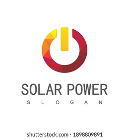 Plantilla de diseño de logotipo de energía solar, energía solar, icono de energía ecológica,