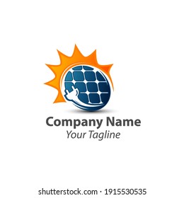 solar energy logo design template, vector icon Illustration.EPS 10