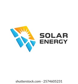 Solar energy logo design template. solar tech logo designs