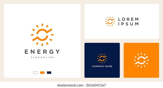 Solar energy logo design template