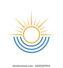 Solar energy logo design template