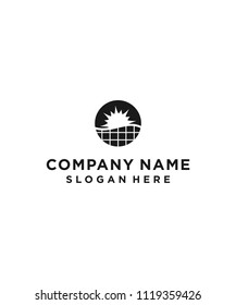 solar energy logo design vector illustration template
