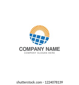 Solar energy logo design vector template