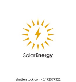 Solar energy logo design vector illustration template