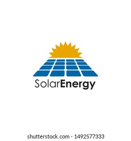 Solar energy logo design vector illustration template