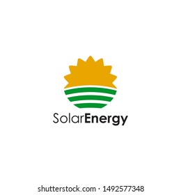 Solar energy logo design vector illustration template