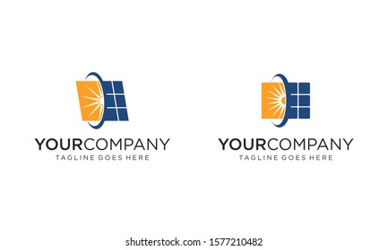 Solar energy logo design vector
