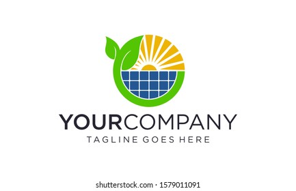 Solar energy logo design vector