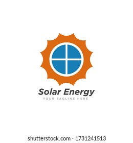 Ilustración de vectores de diseño con logotipo de energía solar