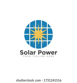 Solar Energy Logo Design Vector Illustration