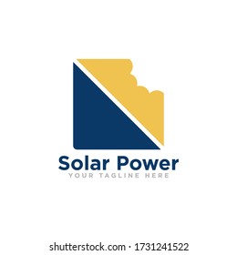 Solar Energy Logo Design Vector Illustration