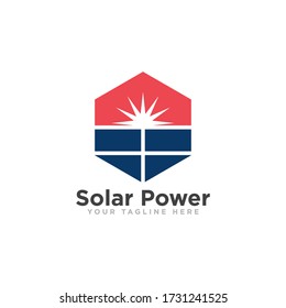 Ilustración de vectores de diseño con logotipo de energía solar
