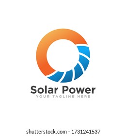 Solar Energy Logo Design Vector Illustration