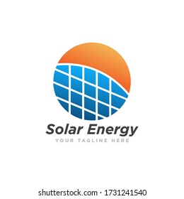 Solar Energy Logo Design Vector Illustration