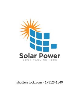 Ilustración de vectores de diseño con logotipo de energía solar
