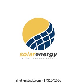 Solar Energy Logo Design Vector Illustration