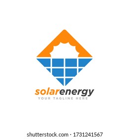 Solar Energy Logo Design Vector Illustration