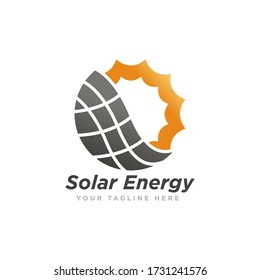 Solar Energy Logo Design Vector Illustration