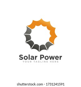Ilustración de vectores de diseño con logotipo de energía solar