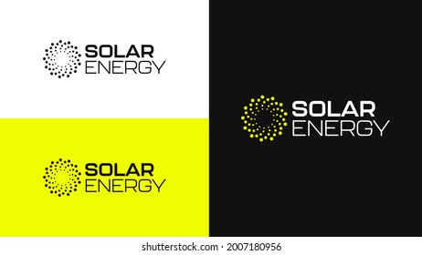 Solar Energy Logo Design Vector. Abstract Logo Concept Template for Solar Energy Power Company with Abstract Sun Icon.