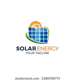Plantillas vectoriales de diseño de logotipo de energía solar