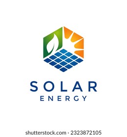 Solar energy logo design vector template