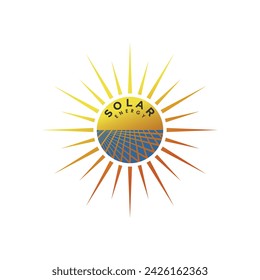 Solar energy logo design with vector premium concept