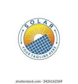 Solar energy logo design with vector premium concept
