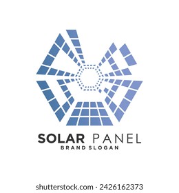 Solar energy logo design with vector premium concept