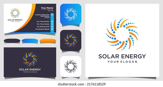 Solar Energy logo designs vector, Sun power logo