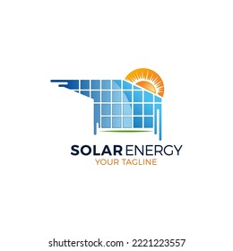 Solar energy logo designs vector