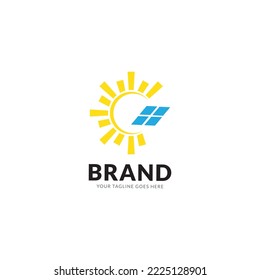 Solar Energy logo designs vector, Sun power logo