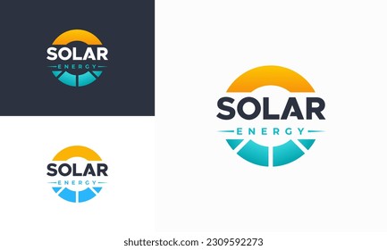 Logo-Designs für Solarenergie, Vektorgrafik, Sun Power-Logo