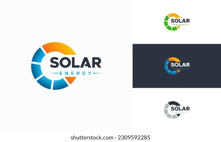 Solar Energy logo designs vector, Sun power logo