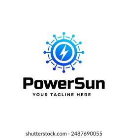 Solar Energy logo designs vector, Sun power logo