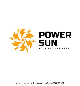 Solar Energy logo designs vector, Sun power logo