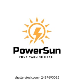 Solar Energy logo designs vector, Sun power logo