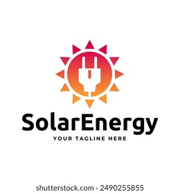 Diseños de logotipo de energía solar Vector, logotipo de energía solar