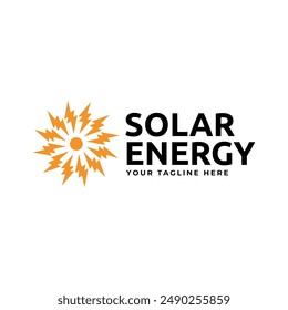 Solar Energy logo designs vector, Sun power logo