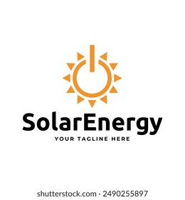 Solar Energy logo designs vector, Sun power logo